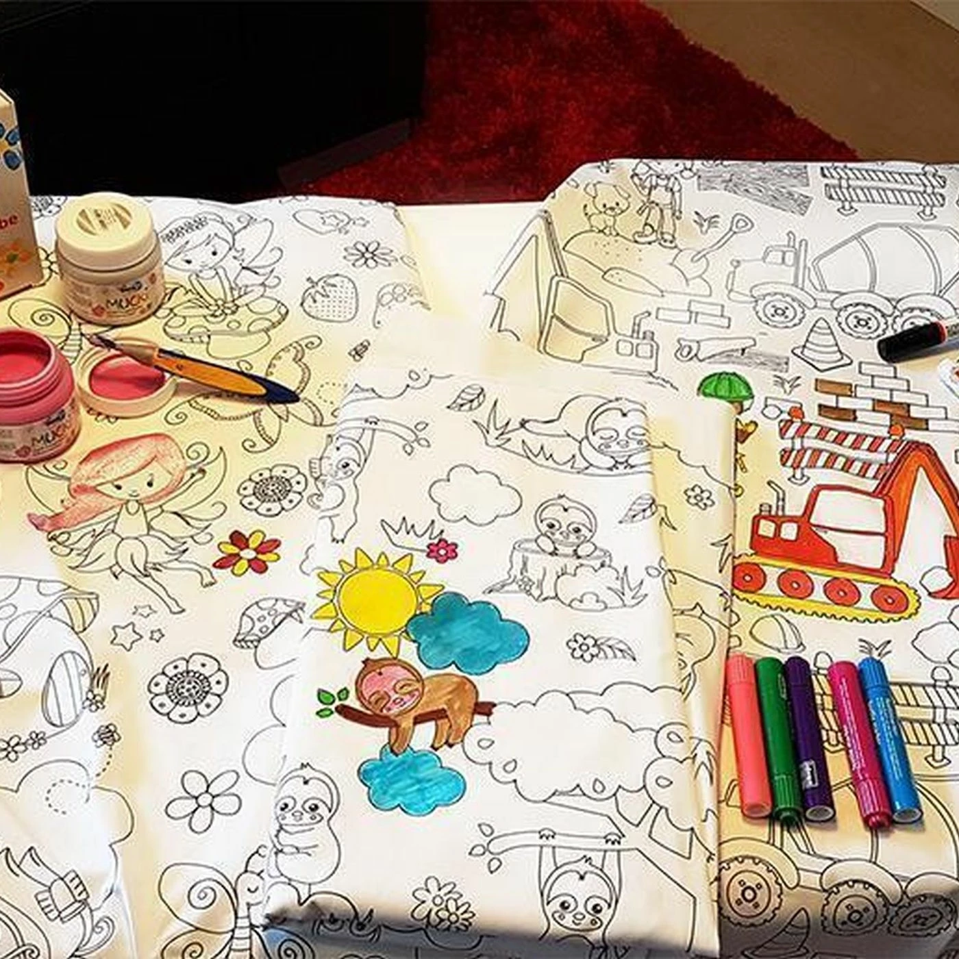 Baumwolle, Ausmalstoff Feuerwehr, Hochwertige Popeline 2 Baumwolle, Ausmalstoff Feuerwehr, Hochwertige Popeline – Bild 2