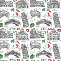 Baumwolle, Fernweh, Italien, Hochwertige Popeline