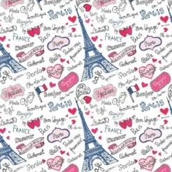 Baumwolle, Fernweh, Paris, Bunt, Hochwertige Popeline