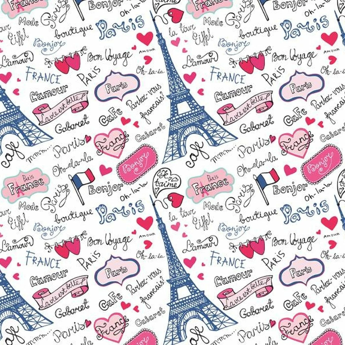 Baumwolle, Fernweh, Paris, Bunt, Hochwertige Popeline 1 Baumwolle, Fernweh, Paris, Bunt, Hochwertige Popeline