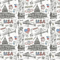 Baumwolle, Fernweh, USA, Hochwertige Popeline