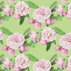 Baumwolle Jeansblumen Grün, Hochw. Popeline Denimstyle