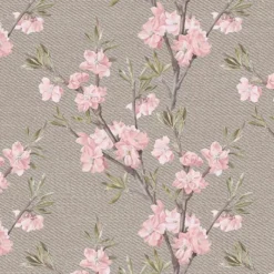 Baumwolle Jeansblumen Taupe, Hochw. Popeline Denimstyle