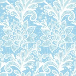 Baumwolle, Oriental Rhapsody, Blumen, Blau, Hochw. Popeline