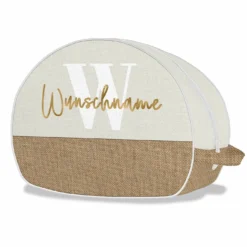 Beautybag, Grau Mit Wunschname (Nähset)
