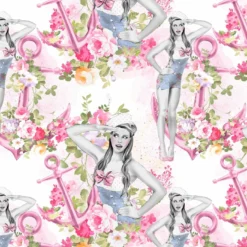 Bio-Jersey, Anker, Blumen, Girl, Seagirls, Maritim