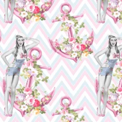 Bio-Jersey, Anker, Wellen, Girl, Zacken, Seagirls, Maritim