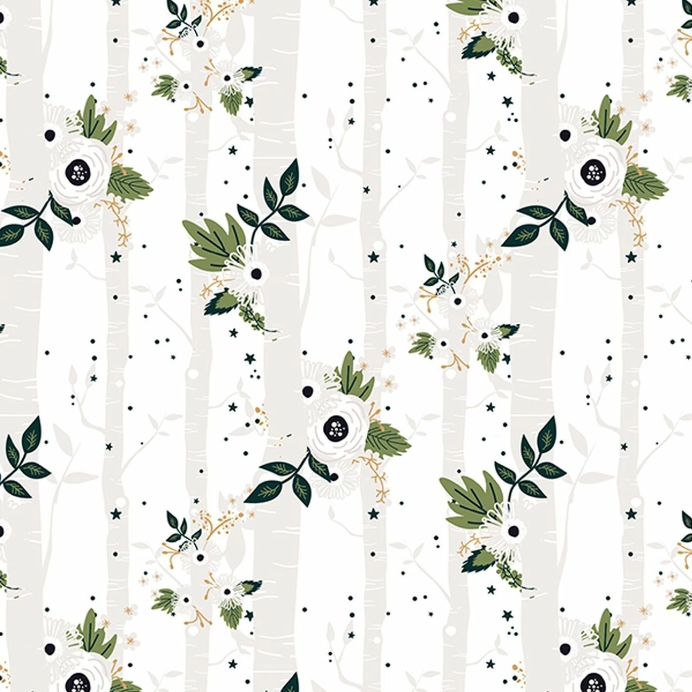 Bio-Jersey, Baumstyle Grau, Rehkitz 1 Bio-Jersey, Baumstyle Grau, Rehkitz