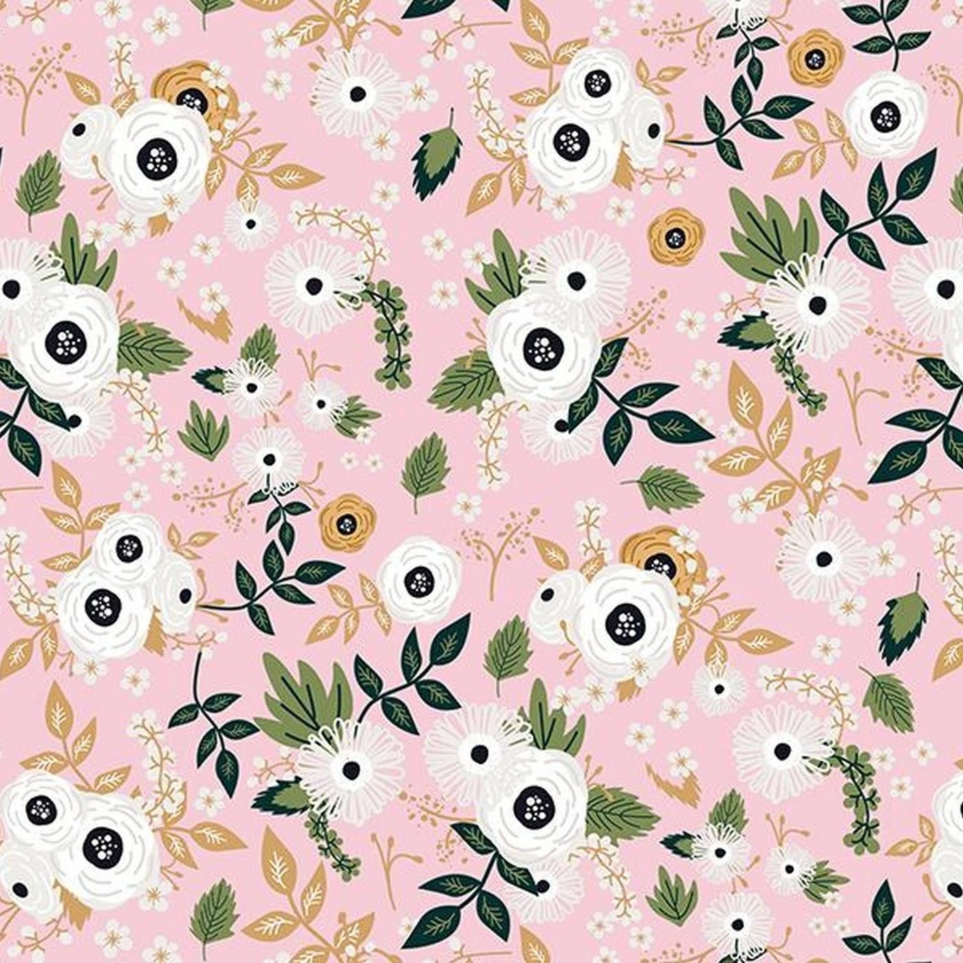 Bio-Jersey, Blumen Auf Rosa, Rehkitz 1 Bio-Jersey, Blumen Auf Rosa, Rehkitz