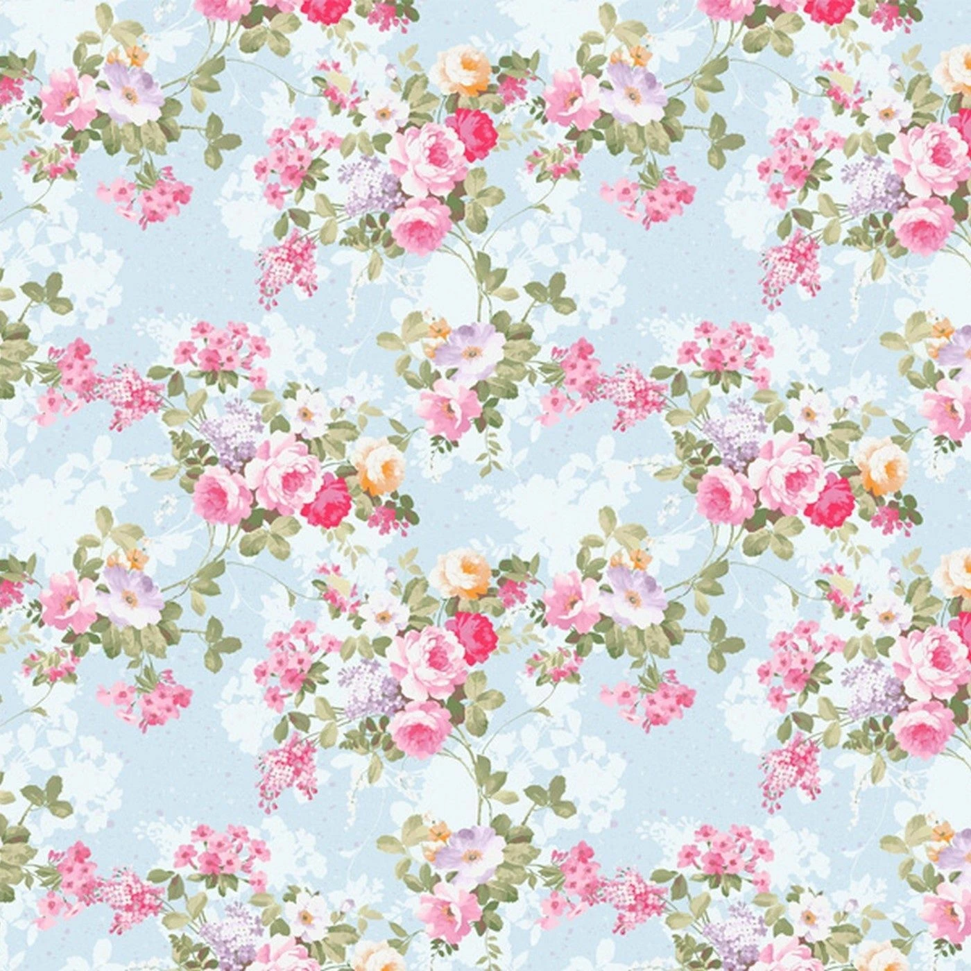 Bio-Jersey, Blumen, Blau, Seagirls, Maritim 1 Bio-Jersey, Blumen, Blau, Seagirls, Maritim