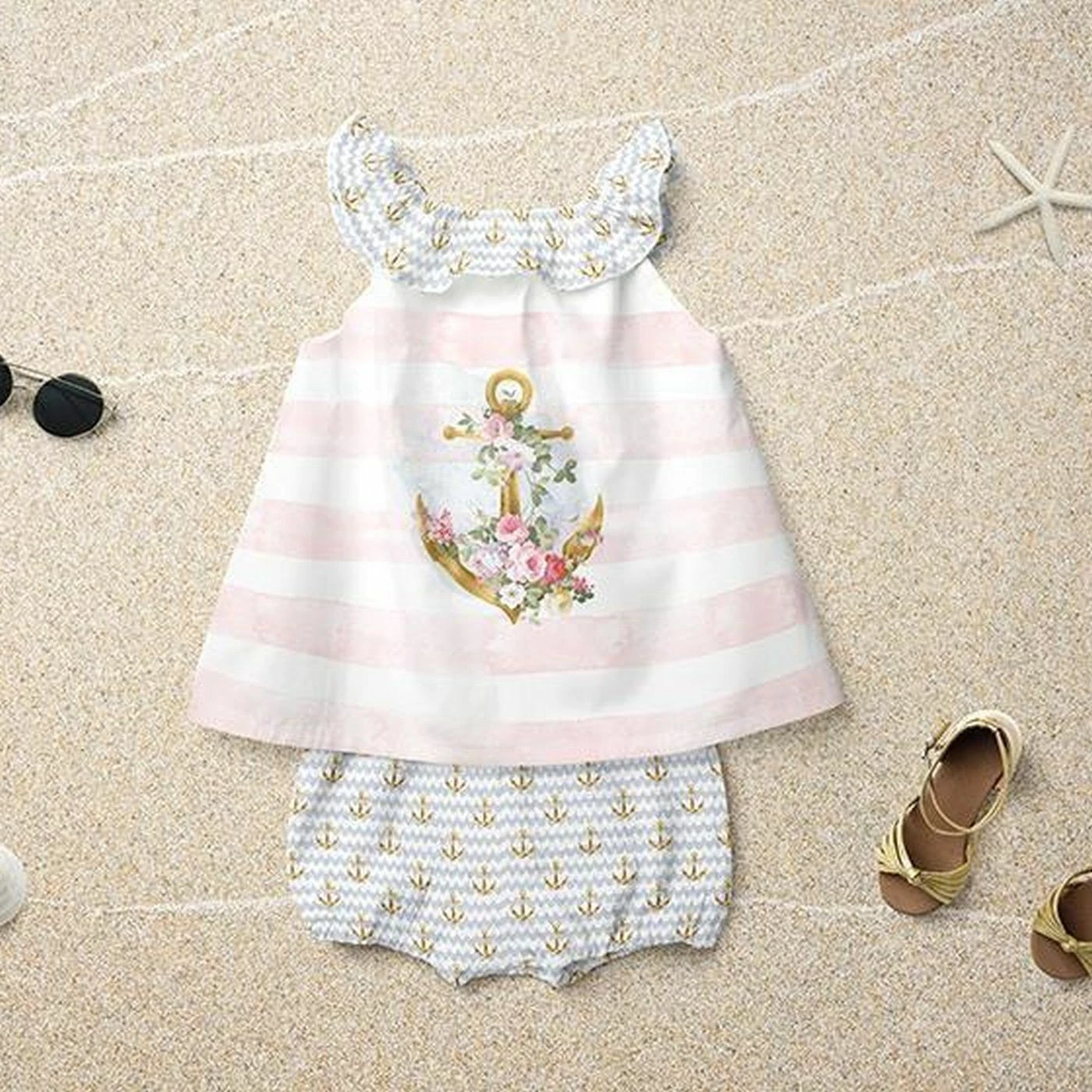 Bio-Jersey, Blumen, Blau, Seagirls, Maritim 6 Bio-Jersey, Blumen, Blau, Seagirls, Maritim – Bild 6