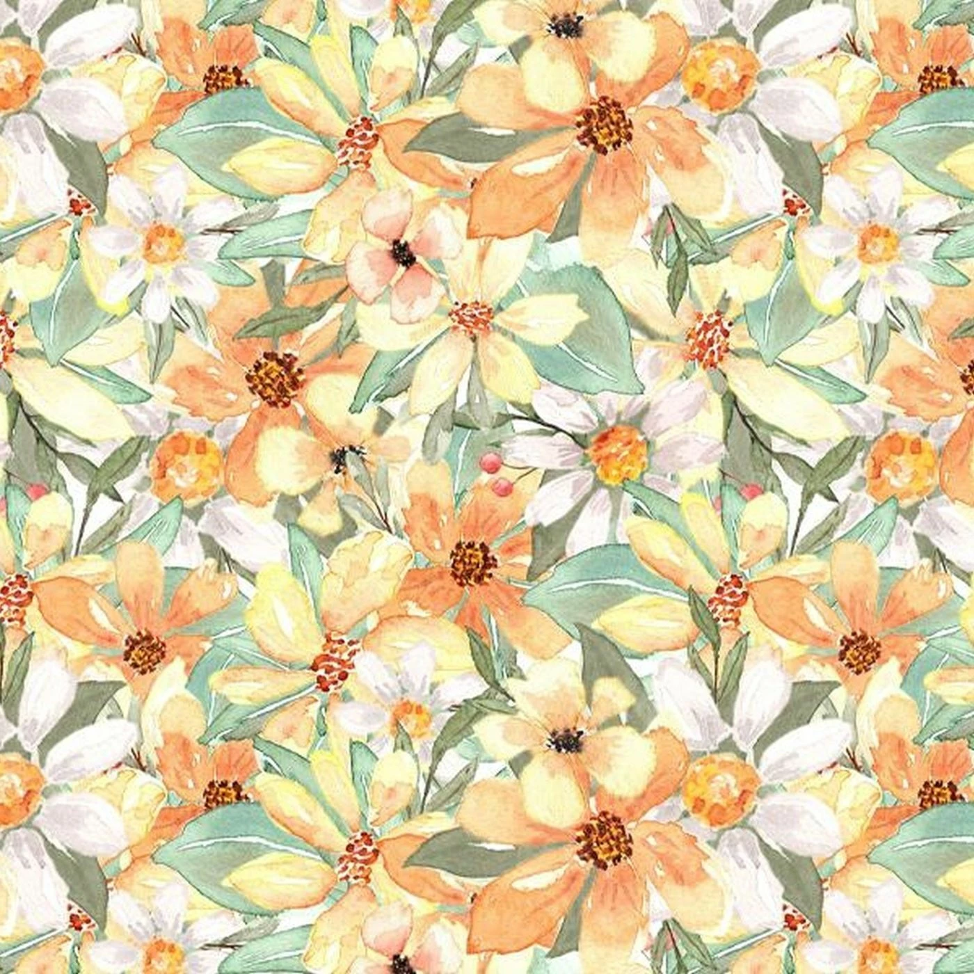 Bio-Jersey, Boho Woman, Blumen, Gelb 1 Bio-Jersey, Boho Woman, Blumen, Gelb