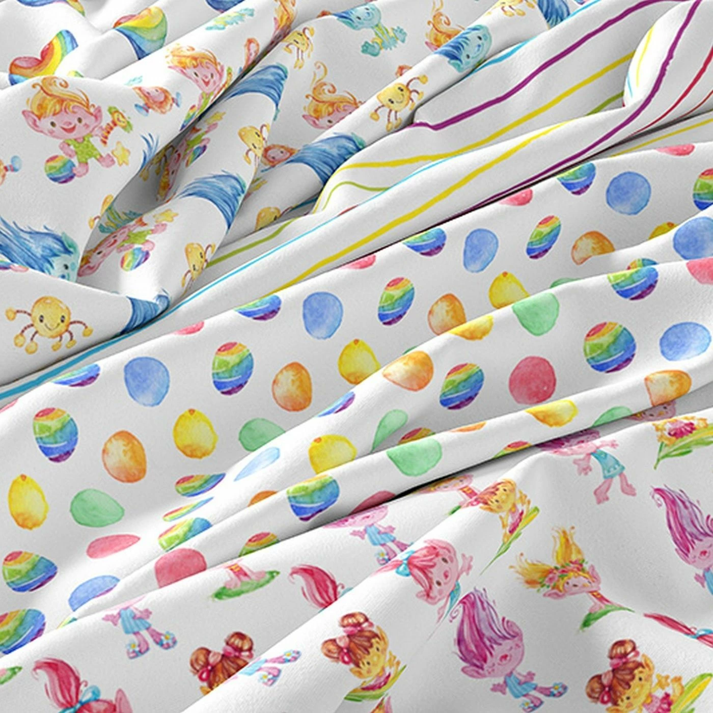 Bio-Jersey, Boy Stripes, Streifen, Kleine Trolls 2 Bio-Jersey, Boy Stripes, Streifen, Kleine Trolls – Bild 2