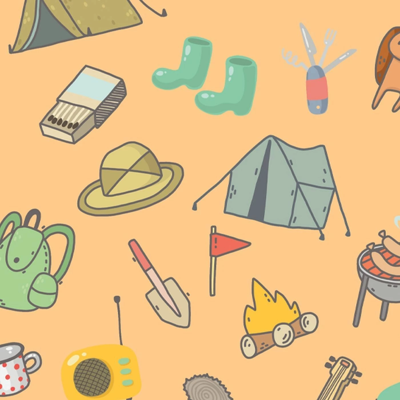 Bio-Jersey, Camping, Motive Orange 1 Bio-Jersey, Camping, Motive Orange