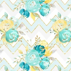 Bio-Jersey, Chevron Roses, Gold Mint Collection
