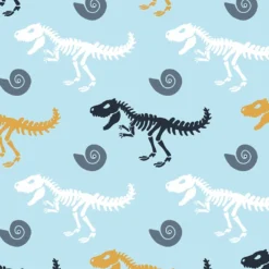 Bio-Jersey, Dinosaurier Skelette Auf Blau