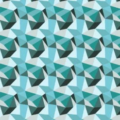 Bio-Jersey, Ecktiere, Wolf, Muster Klein Blau