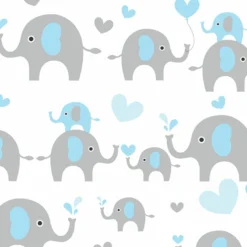 Bio-Jersey, Familie Elefant Blau Grau, ElefantenLiebe