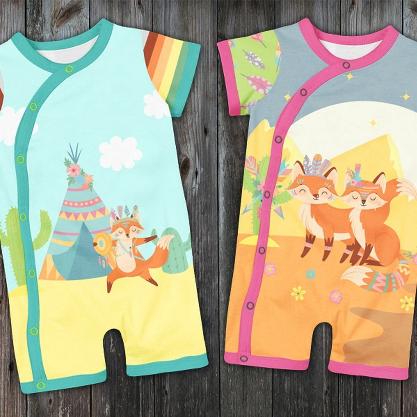 Bio-Jersey, Federn, Native Fox 2 Bio-Jersey, Federn, Native Fox – Bild 2