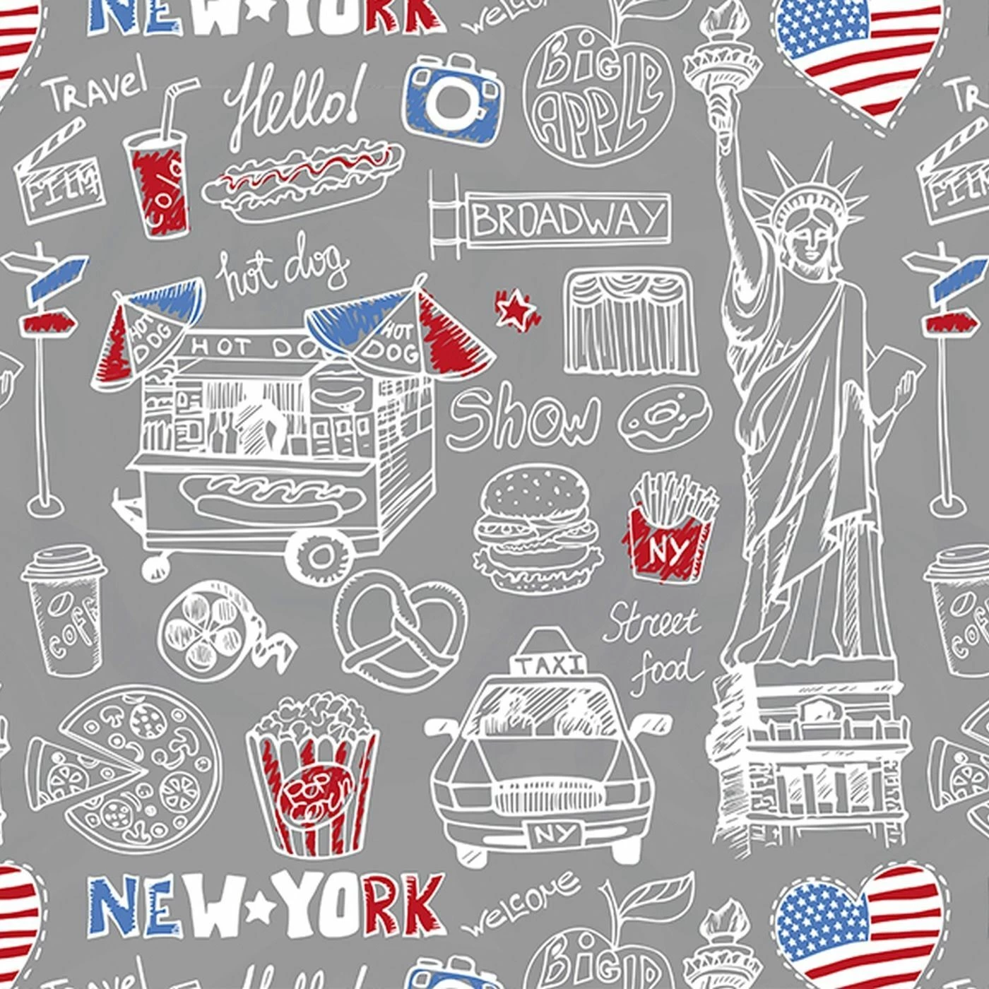 Bio-Jersey, Fernweh, New York USA, Grau 1 Bio-Jersey, Fernweh, New York USA, Grau