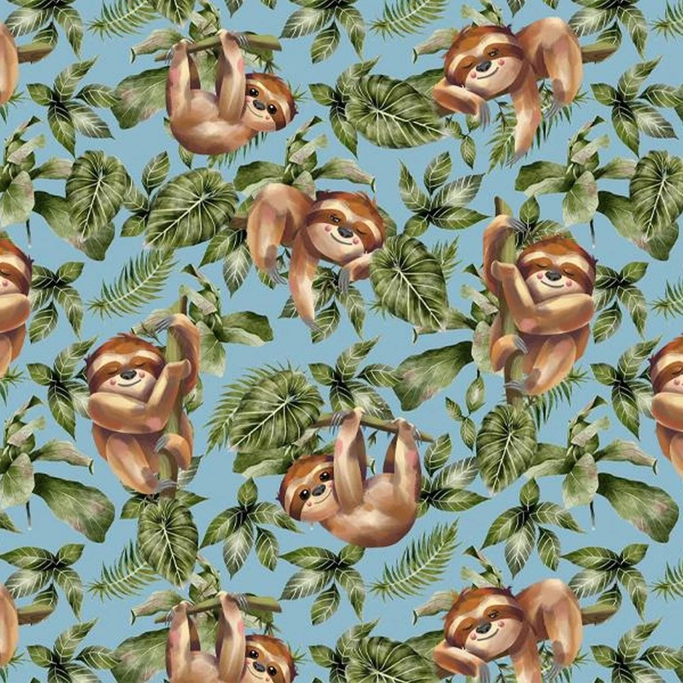 Bio-Jersey, Fiete Das Faultier, Auf Blau 1 Bio-Jersey, Fiete Das Faultier, Auf Blau