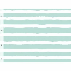 Bio-Jersey, Forest Love, Kombi Streifen Türkis