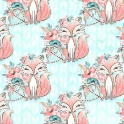 Bio-Jersey, Fox Dreams, Türkis, Fuchsliebe