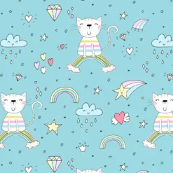 Bio-Jersey, Furry Friends, Katze, Regenbogen