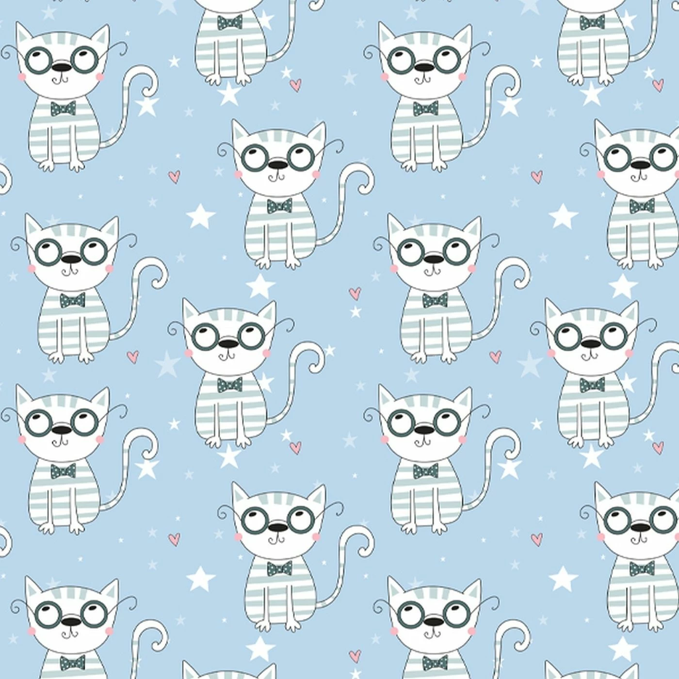 Bio-Jersey, Furry Friends, Katze, Sterne 2 Bio-Jersey, Furry Friends, Katze, Sterne – Bild 2