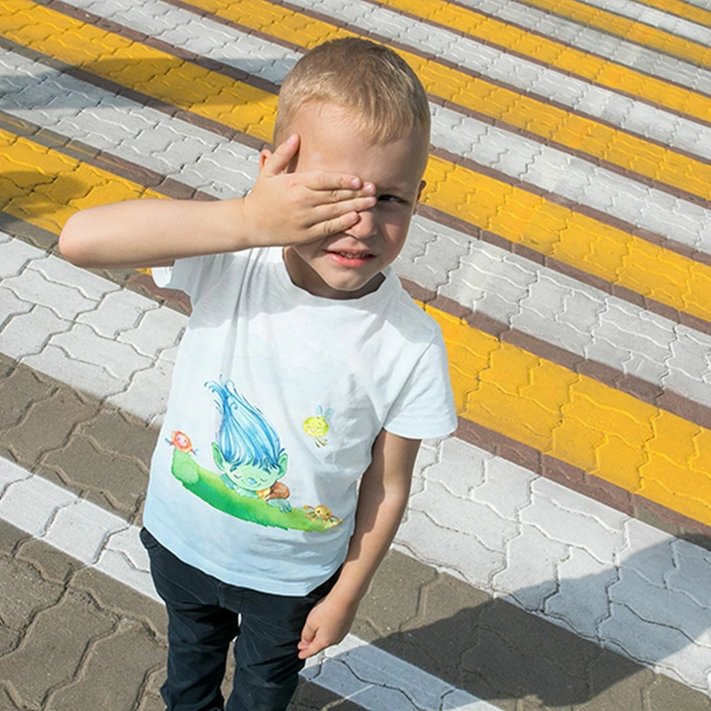 Bio-Jersey, Girl Stripes, Streifen, Kleine Trolls 5 Bio-Jersey, Girl Stripes, Streifen, Kleine Trolls – Bild 5