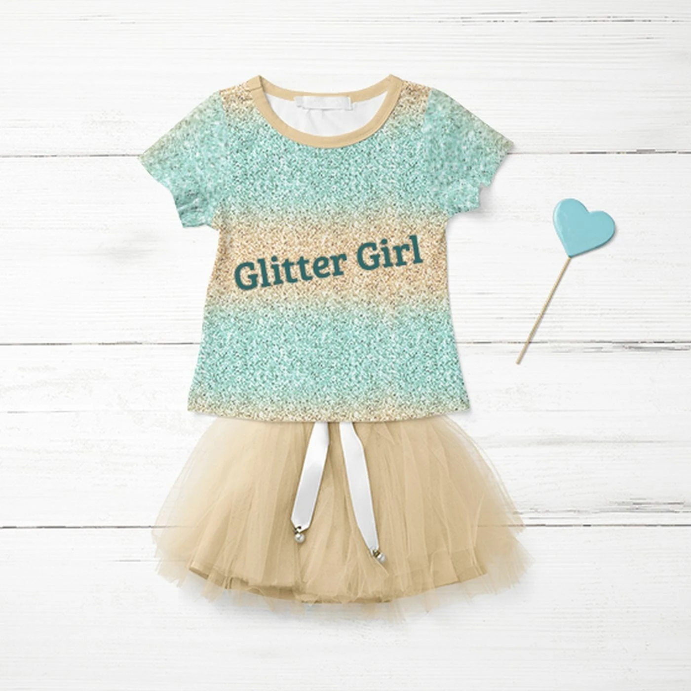 Bio-Jersey, Grafisches Muster, Gold Mint Collection 2 Bio-Jersey, Grafisches Muster, Gold Mint Collection – Bild 2