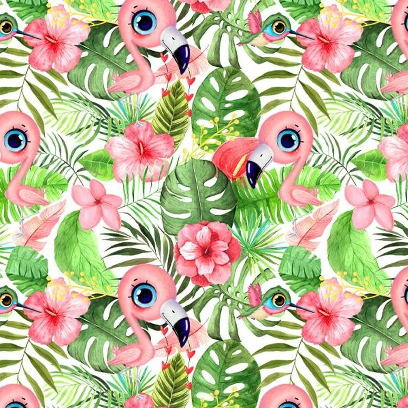 Bio-Jersey, Kleine Glotzies, Kombi Flamingo 1 Bio-Jersey, Kleine Glotzies, Kombi Flamingo