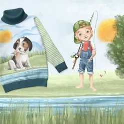 Bio-Jersey, Kleiner Angler Unregelmäßige Streifen -Outlet STOFFWELTEN Store bio jersey kleiner angler unregelmaessige streifen3