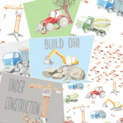 Bio-Jersey, Kran, Bagger, Betonmischer, Traktor & Co Workzone -Outlet STOFFWELTEN Store bio jersey kran bagger betonmischer traktor co workzone3