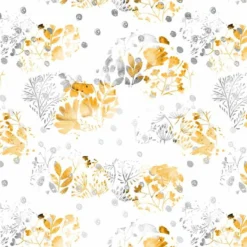 Bio-Jersey LEAVES, Vintage Flower Love