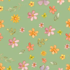 Bio-Jersey Little Cowgirl, Blümchen, Grün