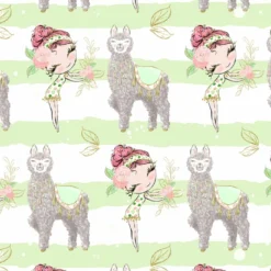 Bio-Jersey, Little Lama, Streifen Grün