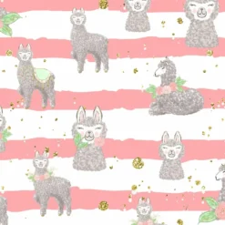 Bio-Jersey, Little Lama, Streifen Rosa