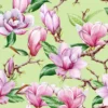 Bio-Jersey, Magnolia Love, Blumen Auf Grün