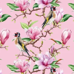 Bio-Jersey, Magnolia Love, Vogel Rosa