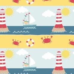 Bio-Jersey MEHR MEER, Leuchtturm Allover Maritim