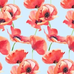 Bio-Jersey, Mohn Blau - Klatschmohn Liebe