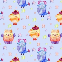 Bio-Jersey, Monster Sterne Lila, Monsterstark