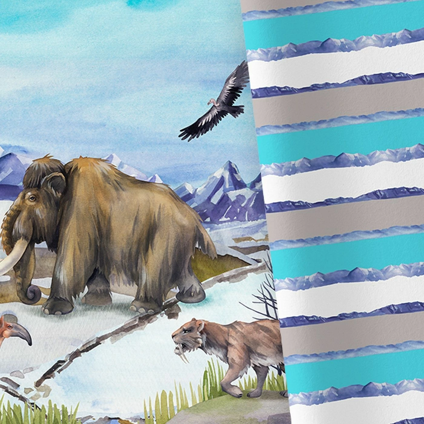 Bio-Jersey, Mountain Stripes, Mottotag EISZEIT (18.03.) Kombi-Stoff 2 Bio-Jersey, Mountain Stripes, Mottotag EISZEIT (18.03.) Kombi-Stoff – Bild 2