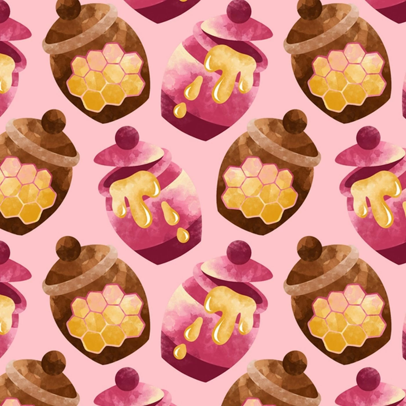 Bio-Jersey, Mutmach Bären, Honigtöpfe Rosa 1 Bio-Jersey, Mutmach Bären, Honigtöpfe Rosa