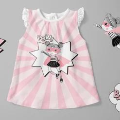 Bio-Jersey, Punkte Pink Auf Rosa, Hero Girl -Outlet STOFFWELTEN Store bio jersey punkte pink auf rosa hero girl3