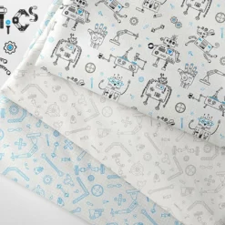 Bio-Jersey, Roboter Schwarz Blau, Robofan -Outlet STOFFWELTEN Store bio jersey roboter schwarz blau robofan4