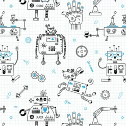 Bio-Jersey, Roboter Teile Blau Schwarz, Robofan