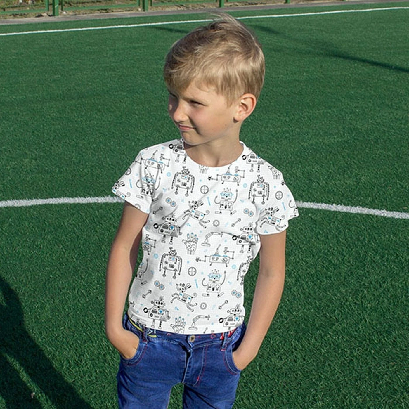 Bio-Jersey, Robots Grau, Robofan 2 Bio-Jersey, Robots Grau, Robofan – Bild 2