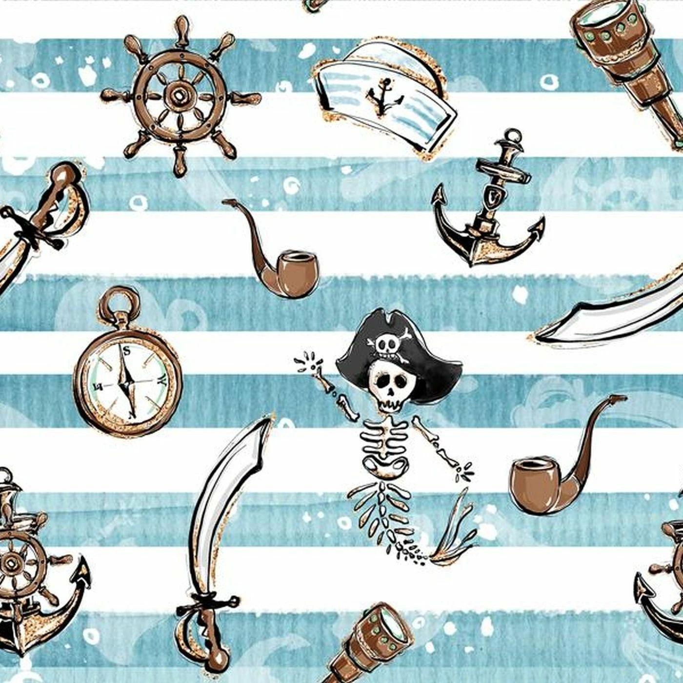 Bio-Jersey, SeaBoys, PIRATEN-Streifen 1 Bio-Jersey, SeaBoys, PIRATEN-Streifen